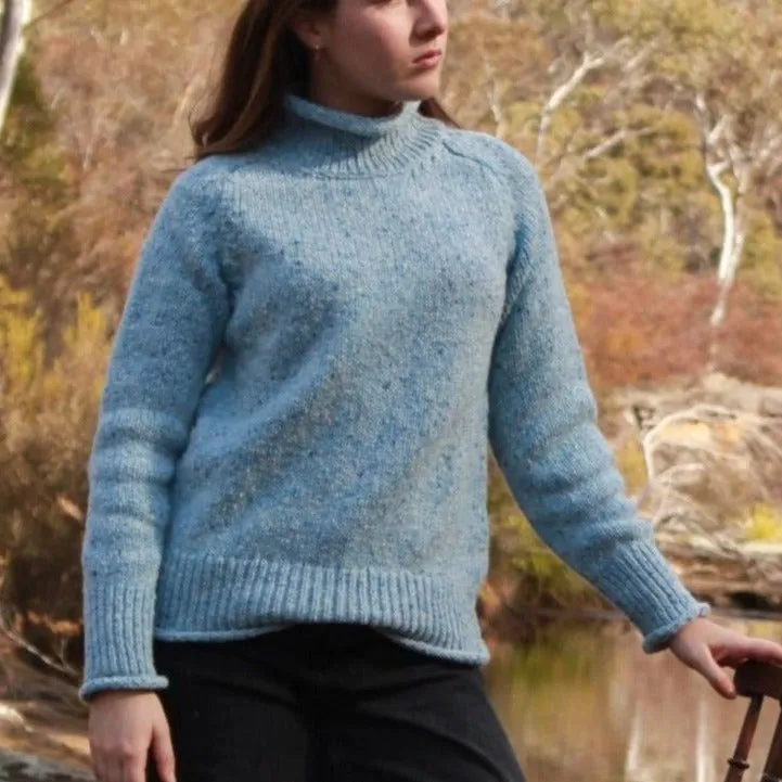 Turtle Neck Jumper - Blue Mist