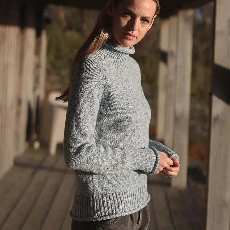 Turtle Neck Jumper - Blue Mist