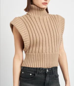 Turtleneck Knit Vest Top