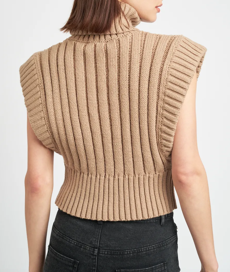 Turtleneck Knit Vest Top