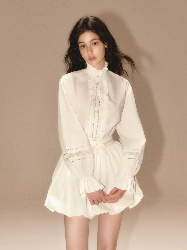 Turtleneck  lantern sleeve shirt【s0000003458】