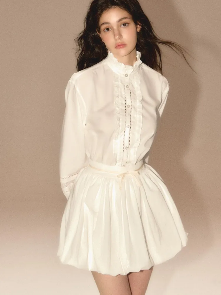 Turtleneck  lantern sleeve shirt【s0000003458】