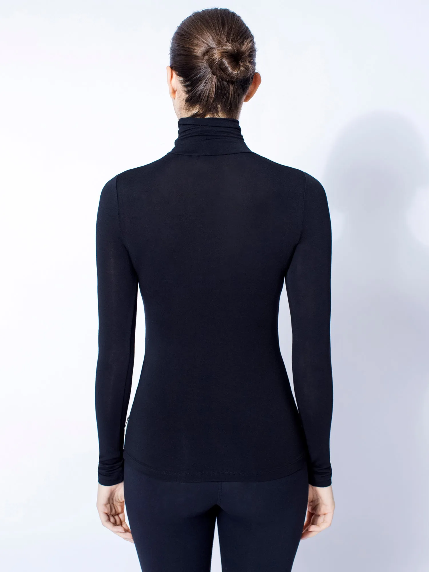 TURTLENECK TOP, BLACK