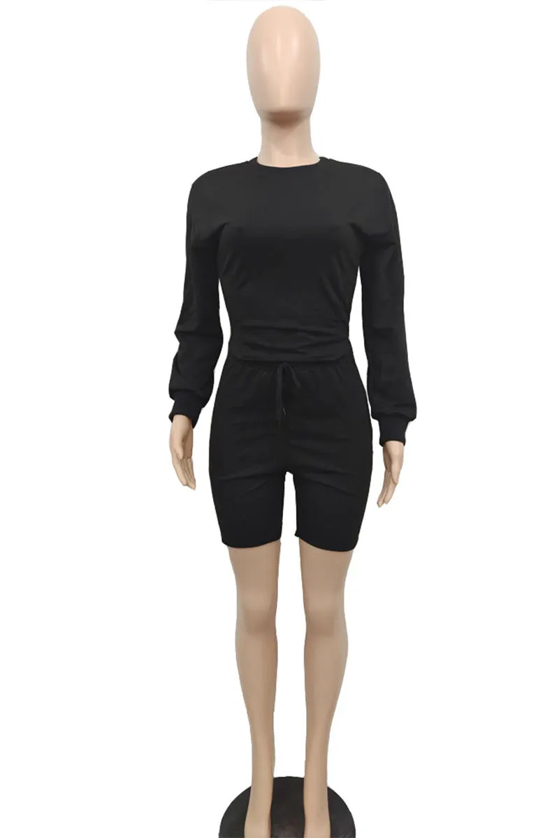 UI825 Solid Top and Shorts Sets