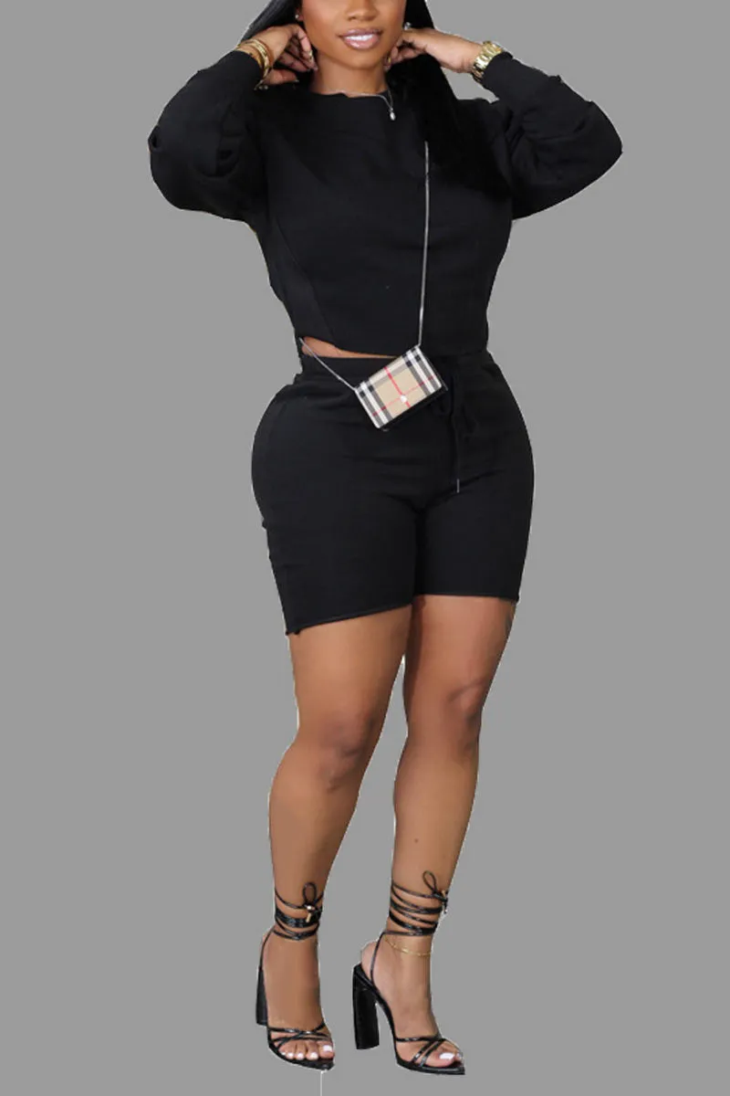 UI825 Solid Top and Shorts Sets