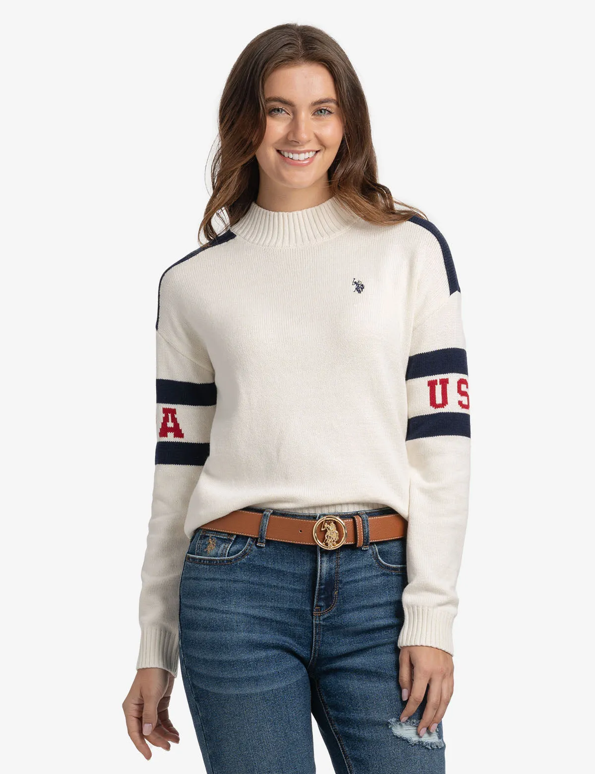USPA FOOTBALL MOCK NECK SWEATER