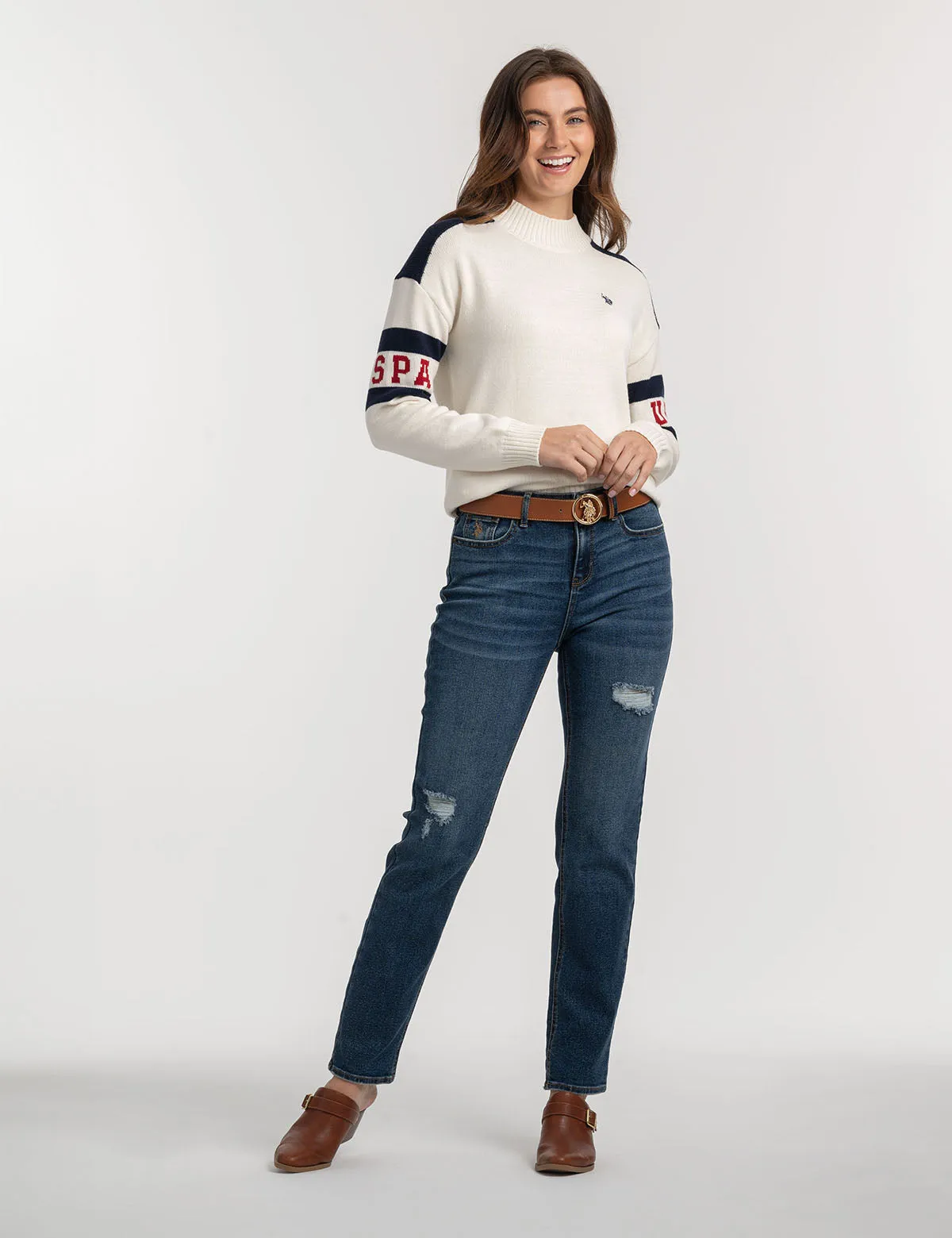 USPA FOOTBALL MOCK NECK SWEATER