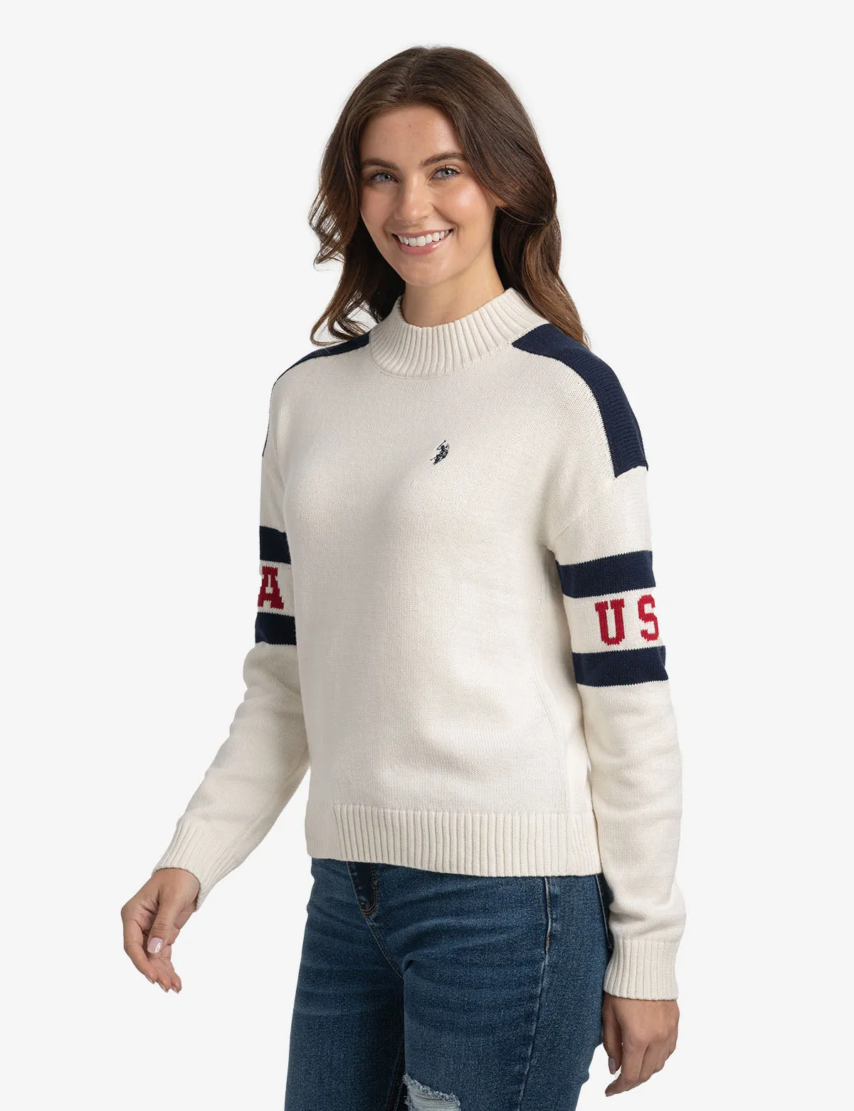 USPA FOOTBALL MOCK NECK SWEATER