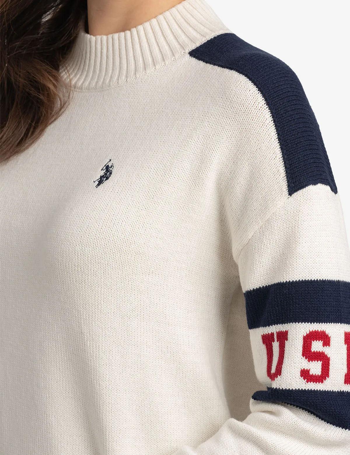 USPA FOOTBALL MOCK NECK SWEATER