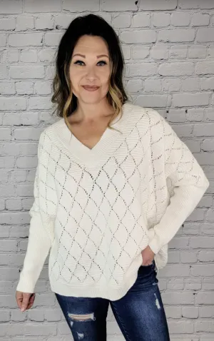 V Neck sweater Cotton Blend  Black ONLY