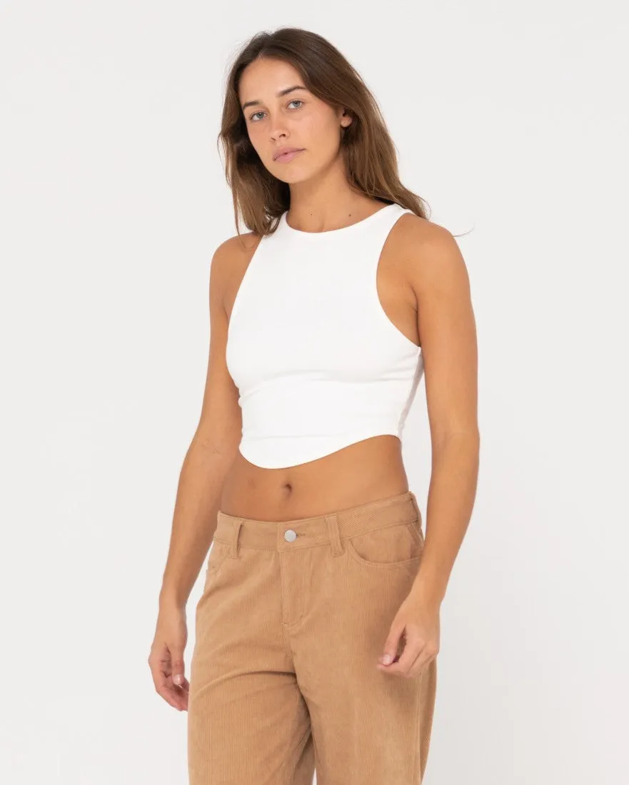 Vicky Curved Hem Crop Tank