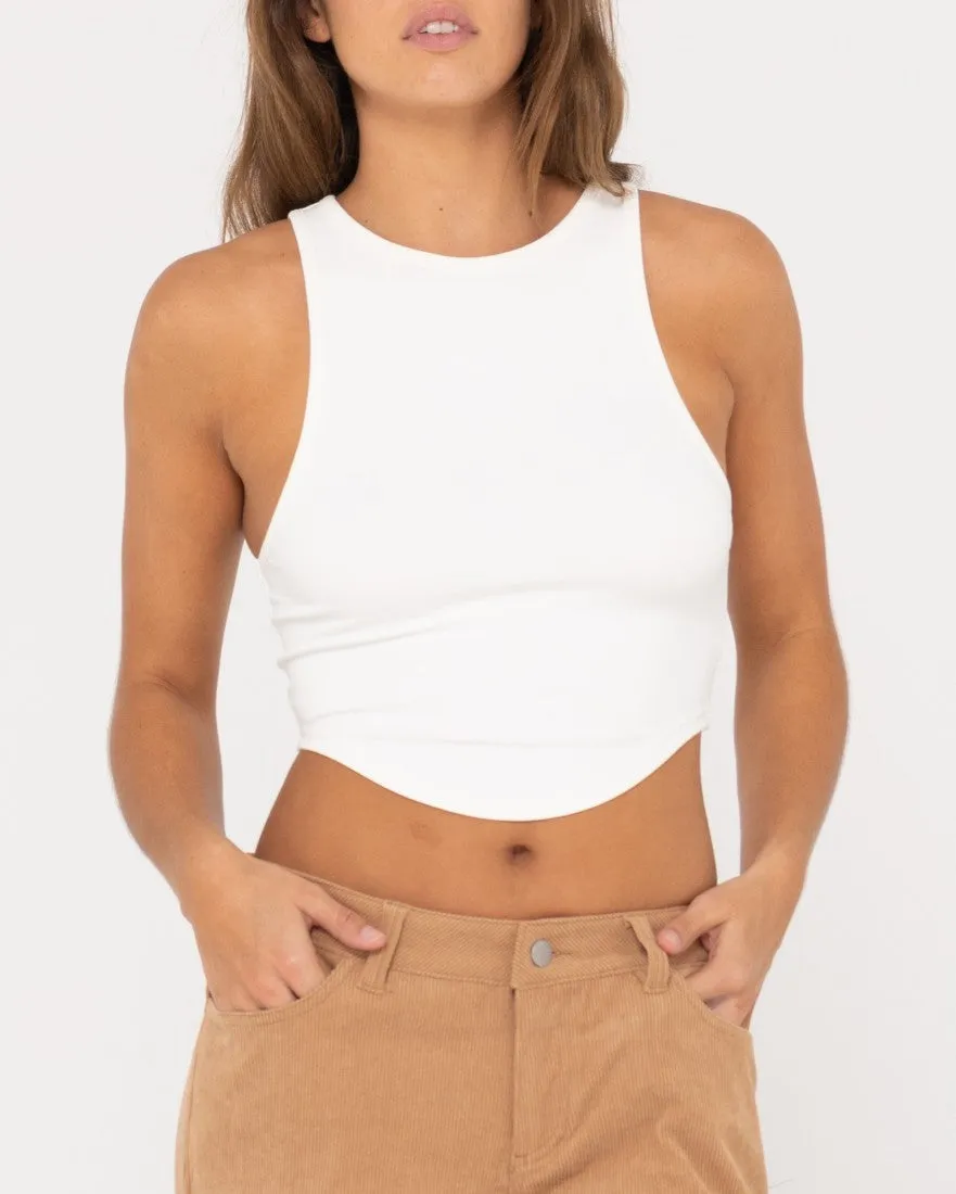 Vicky Curved Hem Crop Tank