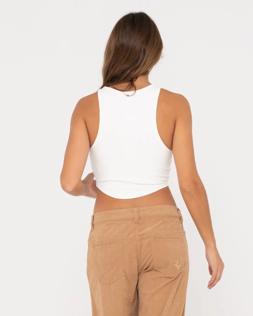 Vicky Curved Hem Crop Tank