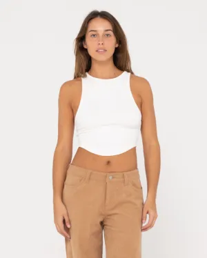 Vicky Curved Hem Crop Tank