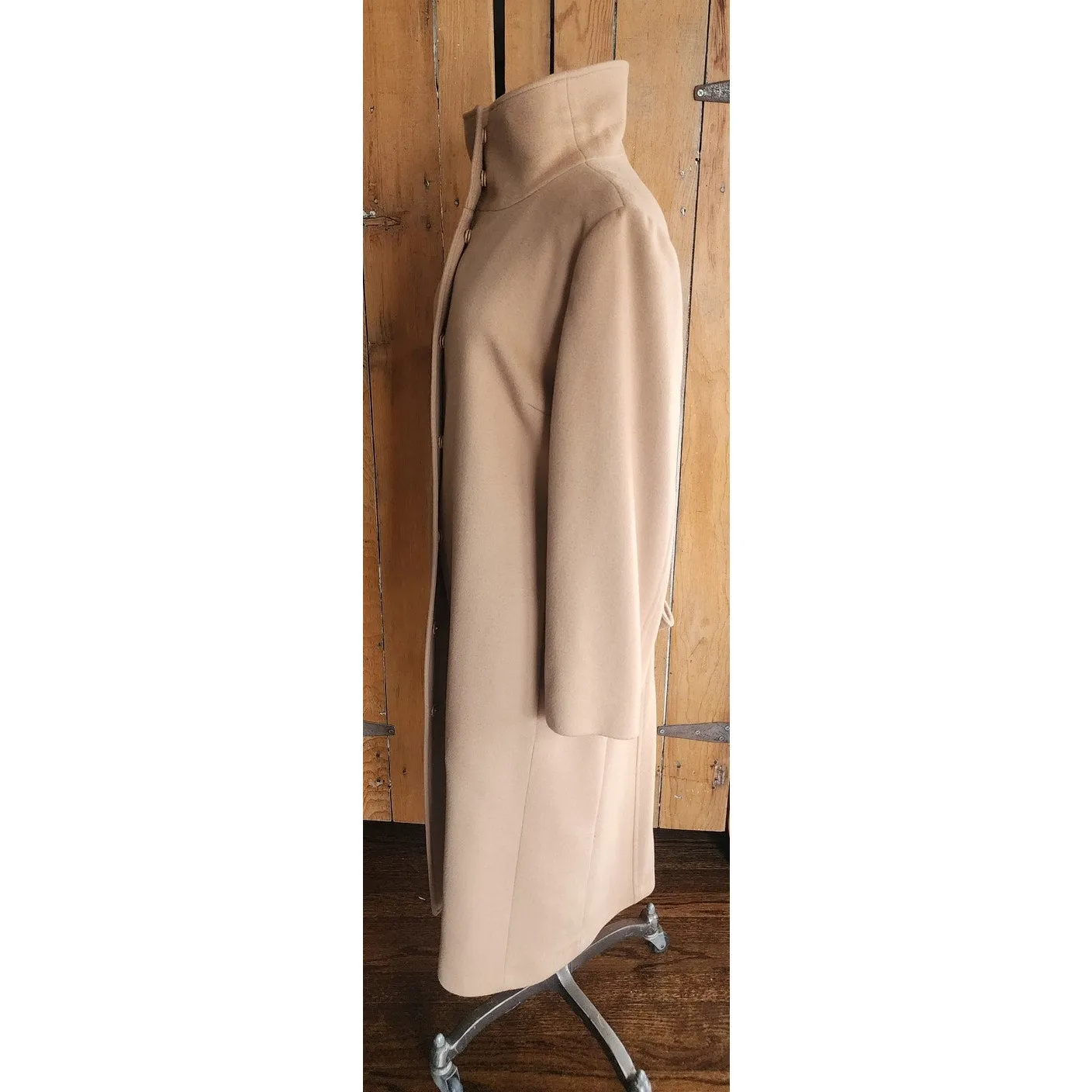 Vintage 2000s Burberry Coat Archival Beige Cashmere Blend  w/Sash Tie Belt / Medium