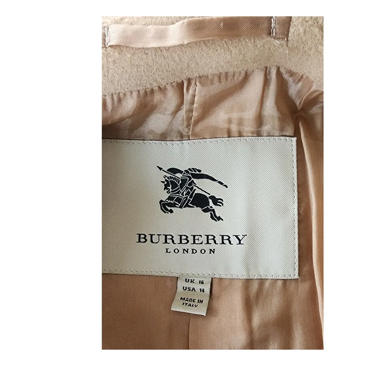 Vintage 2000s Burberry Coat Archival Beige Cashmere Blend  w/Sash Tie Belt / Medium
