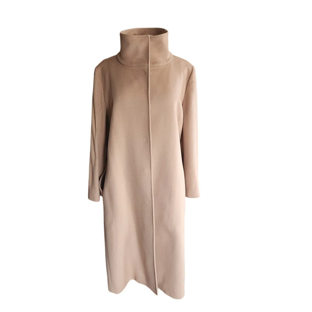 Vintage 2000s Burberry Coat Archival Beige Cashmere Blend  w/Sash Tie Belt / Medium