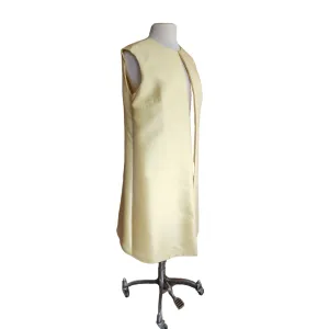 Vintage 60s Long Vest Yellow Silk Duster