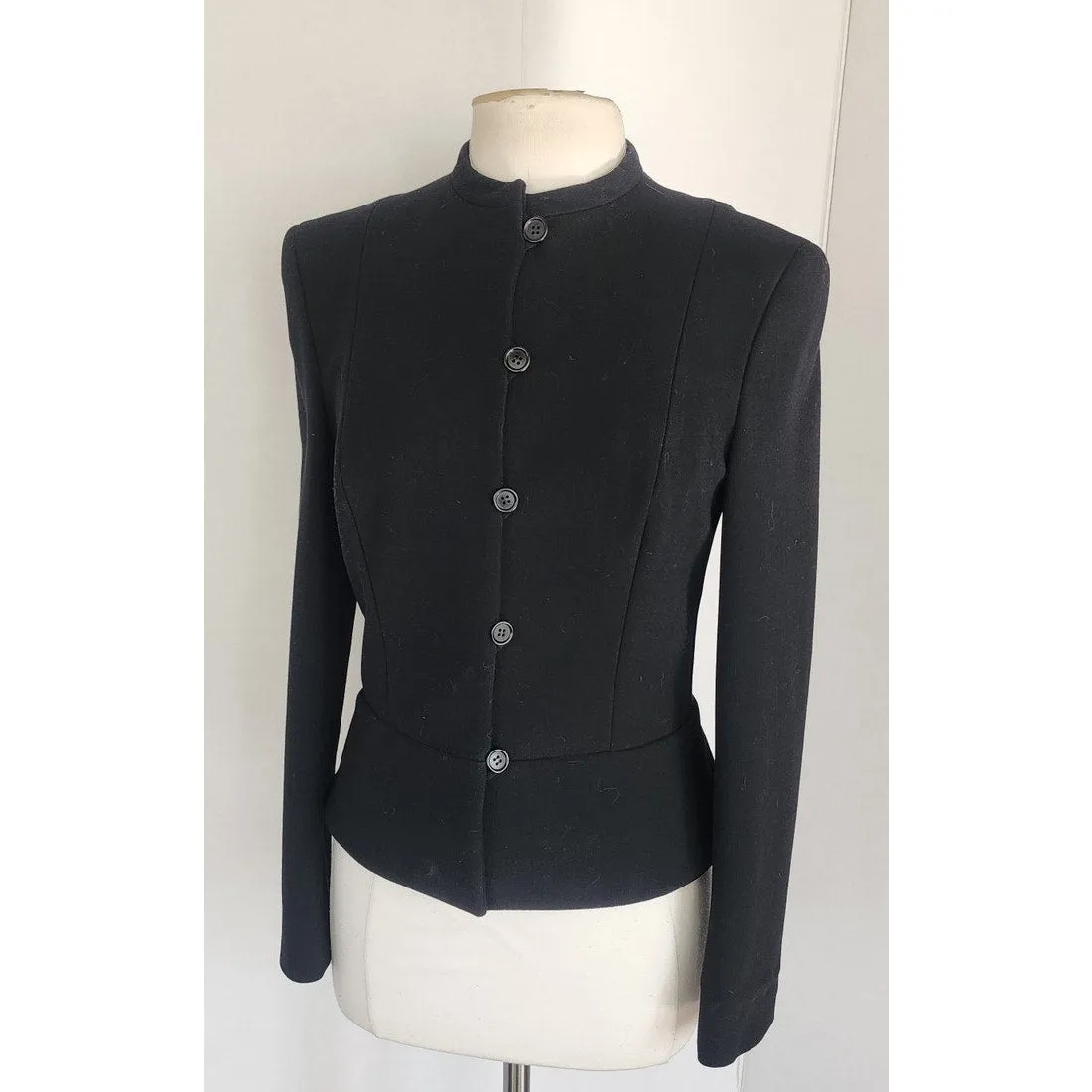 Vintage 90s Armani Black Blazer Wool Black Label Borgonuovo / S