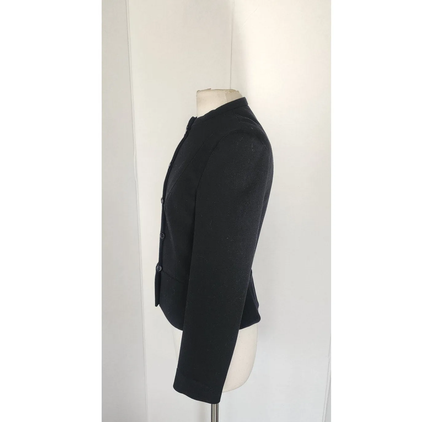 Vintage 90s Armani Black Blazer Wool Black Label Borgonuovo / S