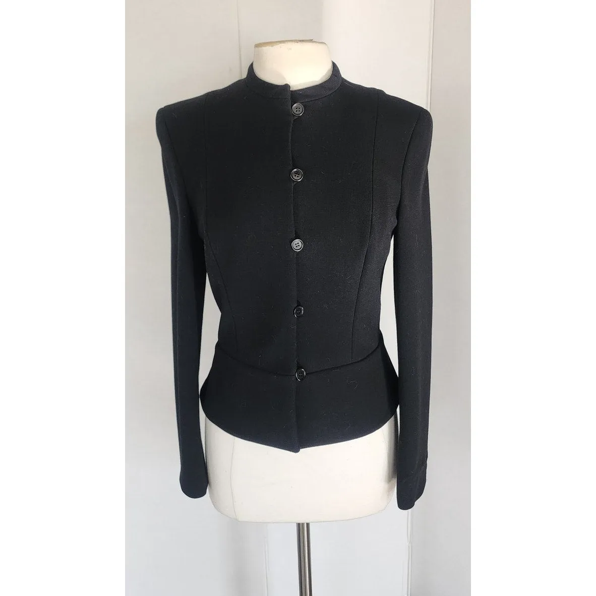 Vintage 90s Armani Black Blazer Wool Black Label Borgonuovo / S