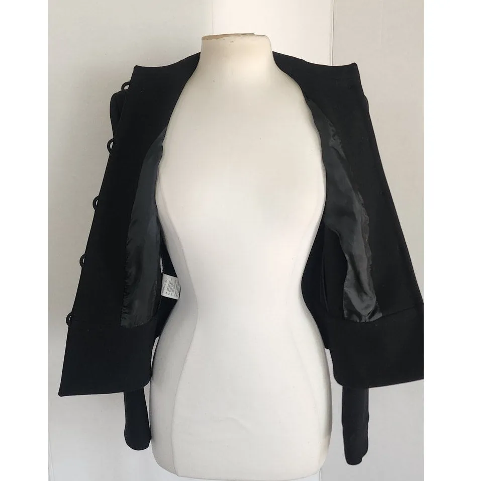 Vintage 90s Armani Black Blazer Wool Black Label Borgonuovo / S