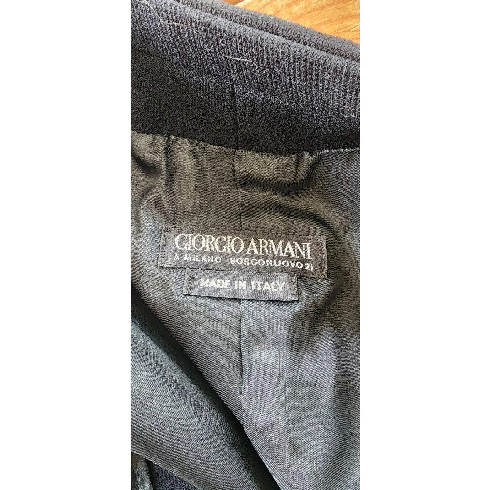 Vintage 90s Armani Black Blazer Wool Black Label Borgonuovo / S