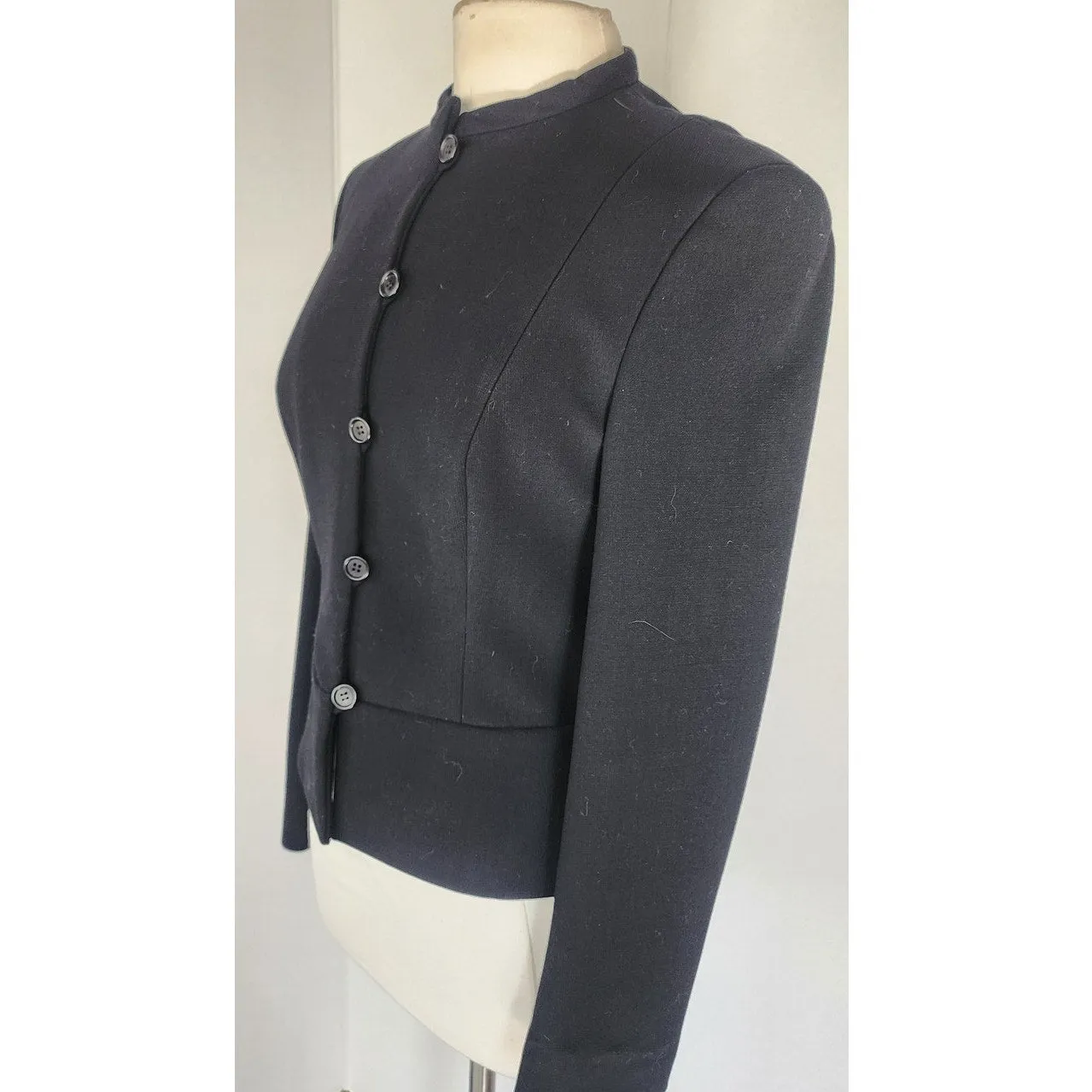 Vintage 90s Armani Black Blazer Wool Black Label Borgonuovo / S