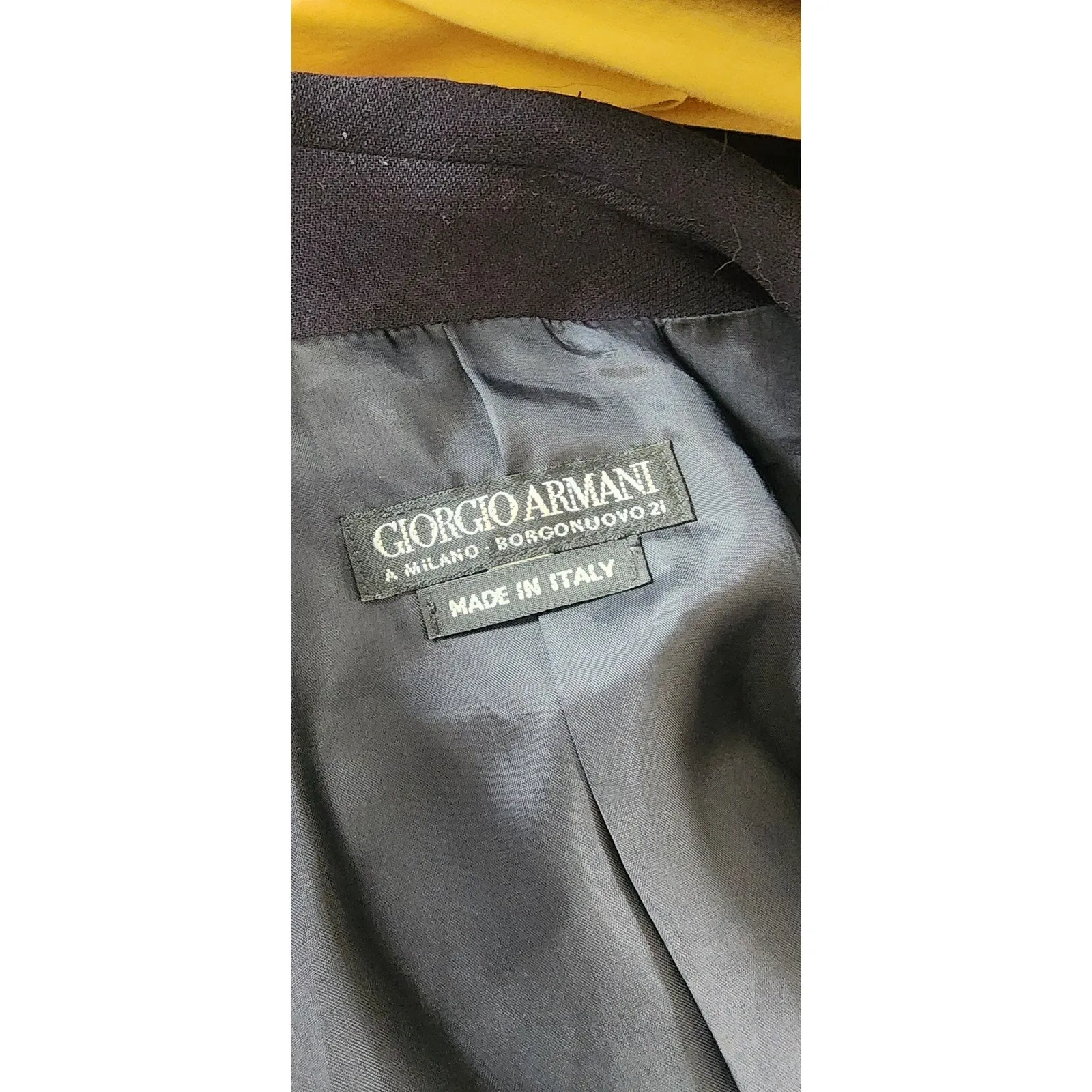 Vintage 90s Armani Blazer Navy Blue Wool Black Label Borgonuovo / S