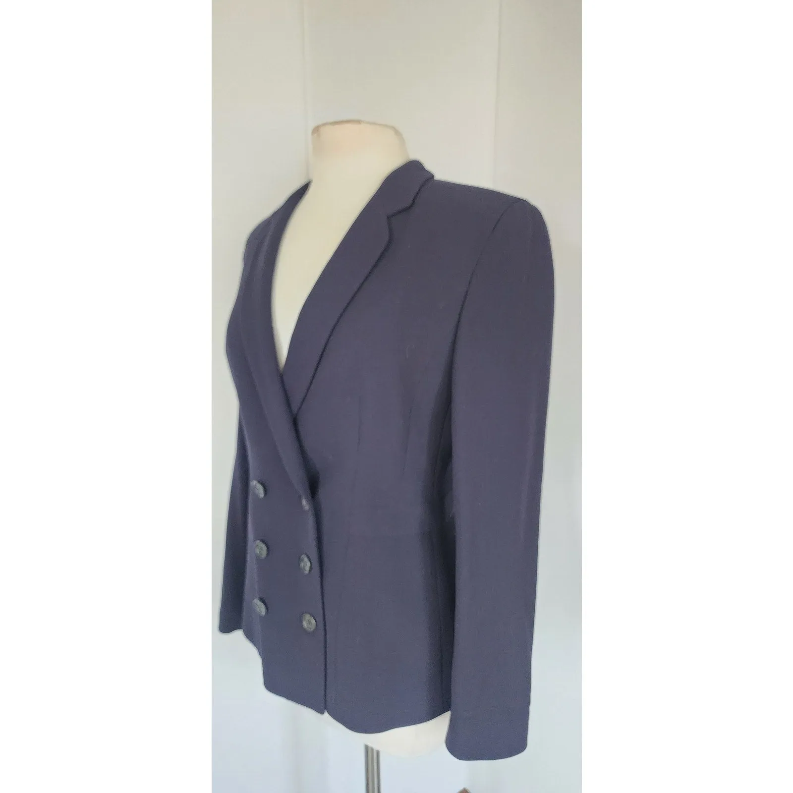 Vintage 90s Armani Blazer Navy Blue Wool Black Label Borgonuovo / S