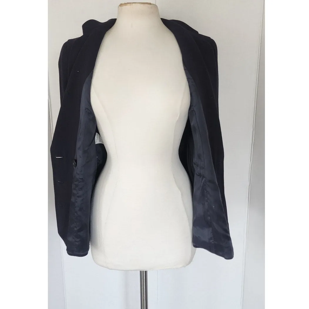 Vintage 90s Armani Blazer Navy Blue Wool Black Label Borgonuovo / S