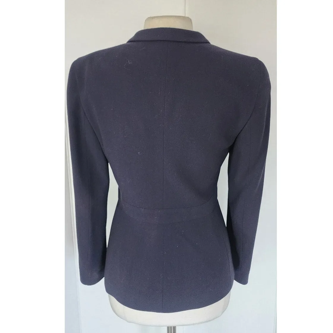 Vintage 90s Armani Blazer Navy Blue Wool Black Label Borgonuovo / S