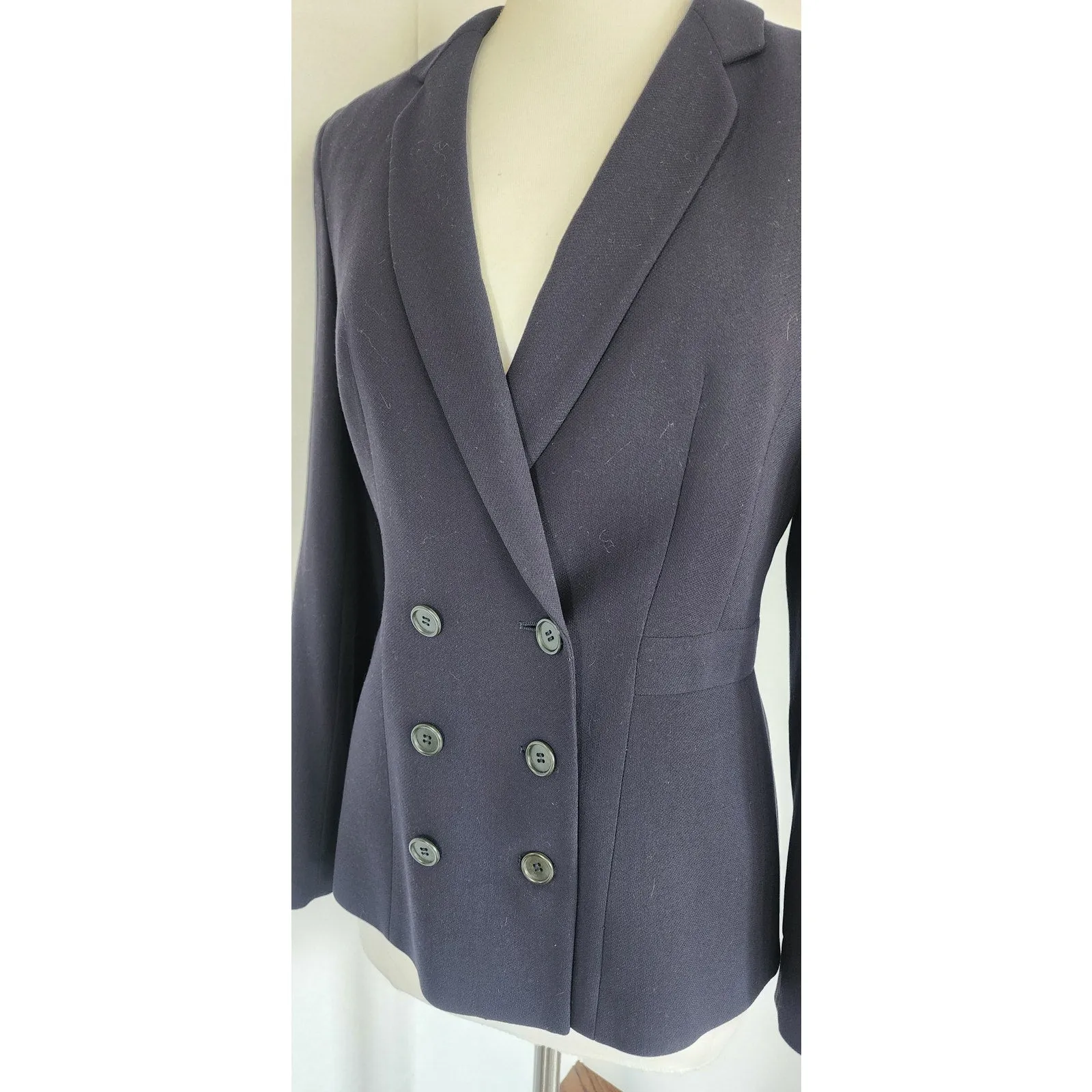 Vintage 90s Armani Blazer Navy Blue Wool Black Label Borgonuovo / S