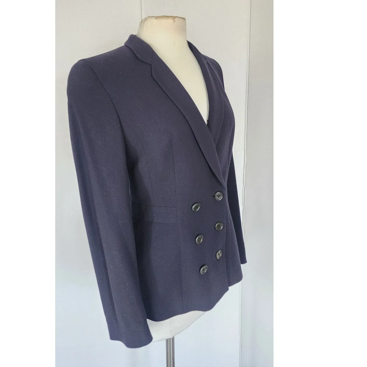 Vintage 90s Armani Blazer Navy Blue Wool Black Label Borgonuovo / S