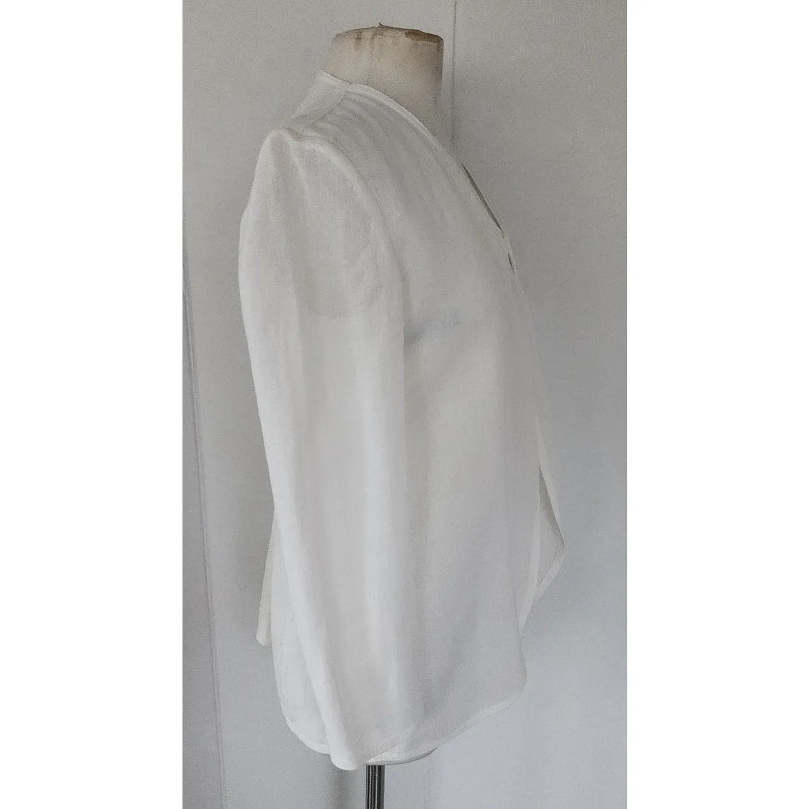 Vintage 90s GIORGIO ARMANI BLACK LABEL Jacket White Linen Blazer / Medium