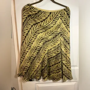 Vintage Lauren Ralph Lauren Khaki Black Batik Tropical Palm Leaf Print Skirt