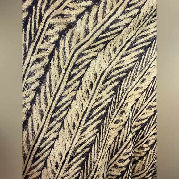 Vintage Lauren Ralph Lauren Khaki Black Batik Tropical Palm Leaf Print Skirt