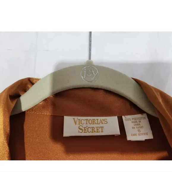 Vintage Victoria's Secret Gold Satin Pajama Top Pants Set Small