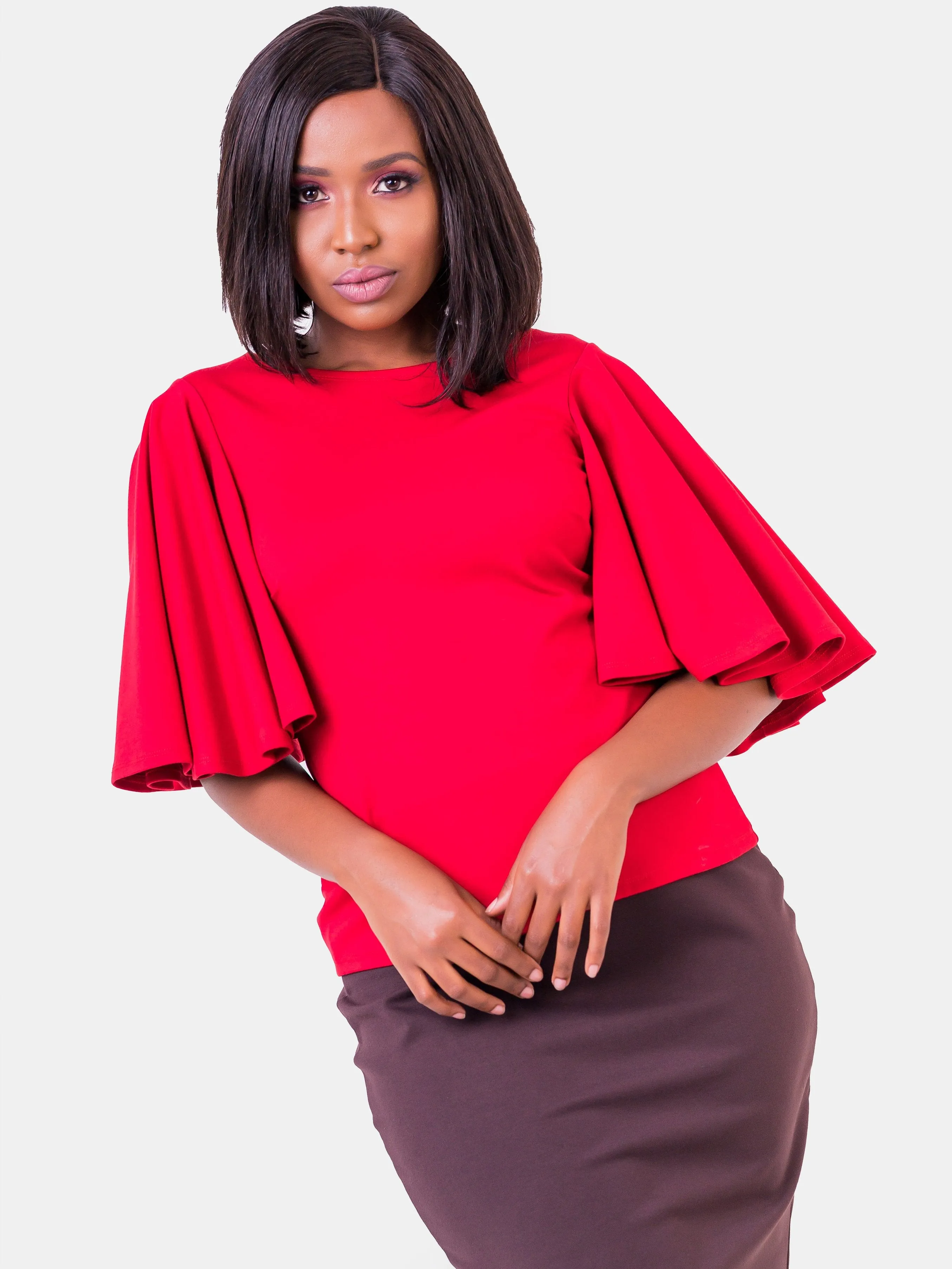 Vivo Flounce Top - Red