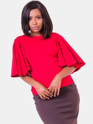 Vivo Flounce Top - Red
