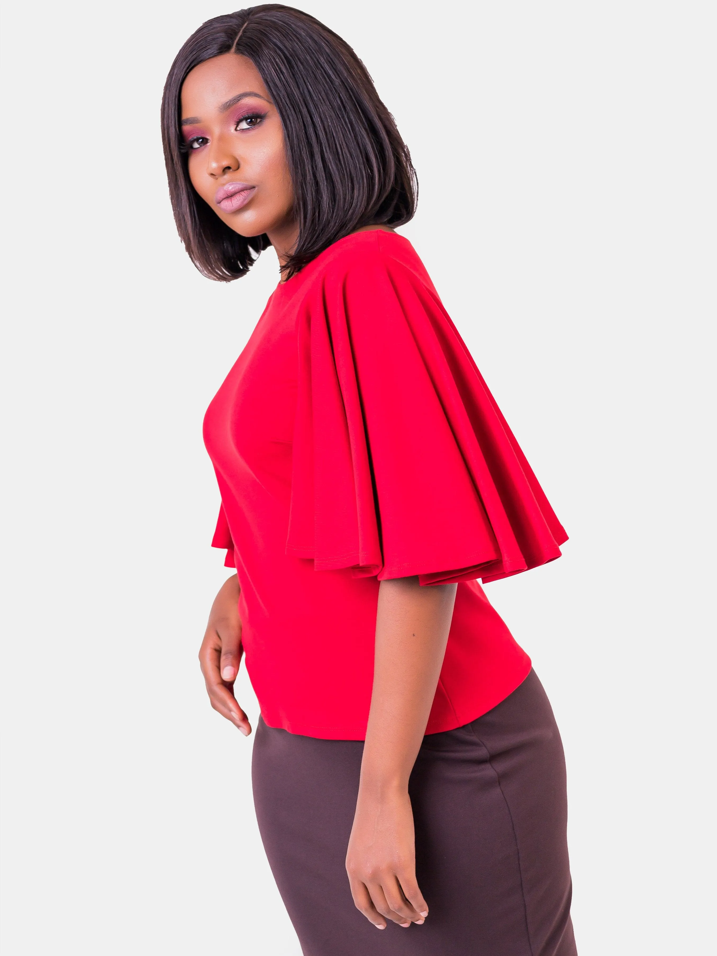 Vivo Flounce Top - Red