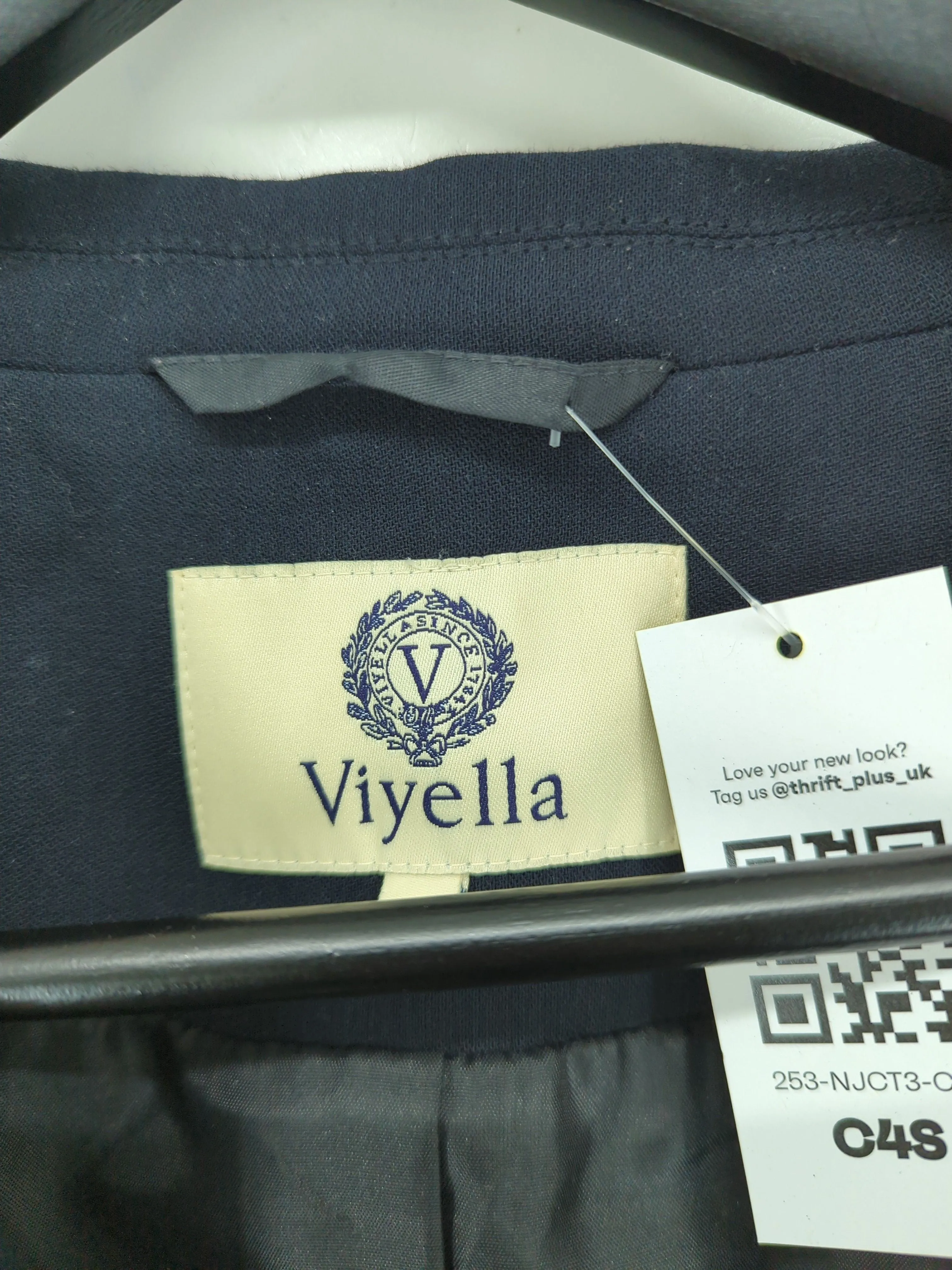 Viyella Women's Blazer UK 10 Blue Viscose with Wool