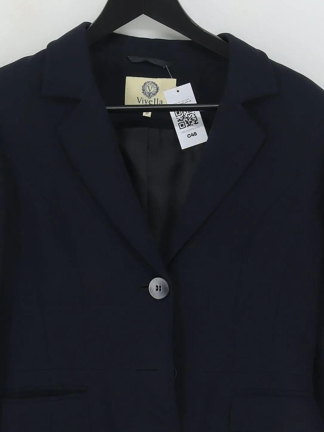 Viyella Women's Blazer UK 10 Blue Viscose with Wool