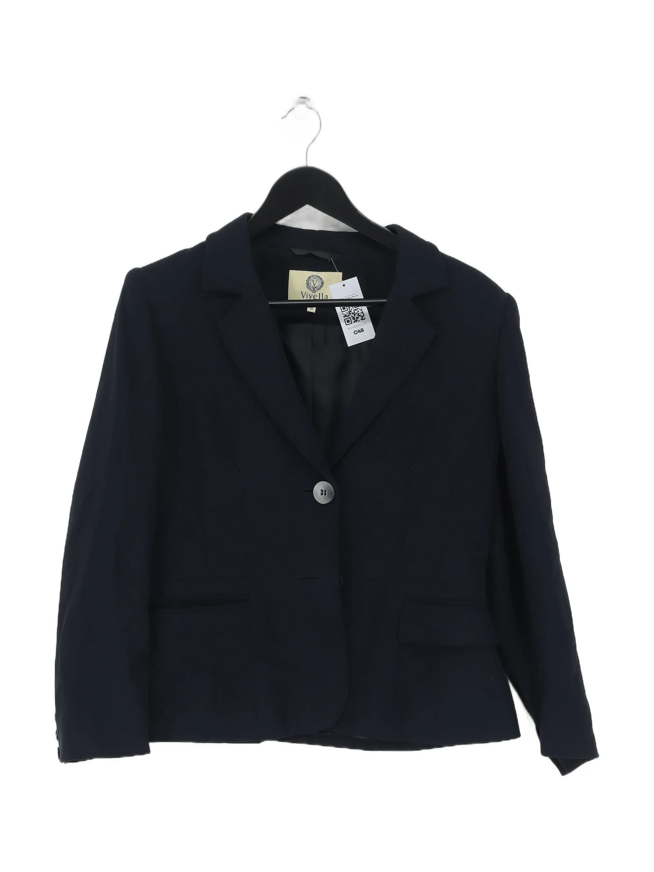 Viyella Women's Blazer UK 10 Blue Viscose with Wool