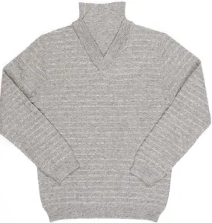 Waffle heather grey turtleneck sweater by Kipp