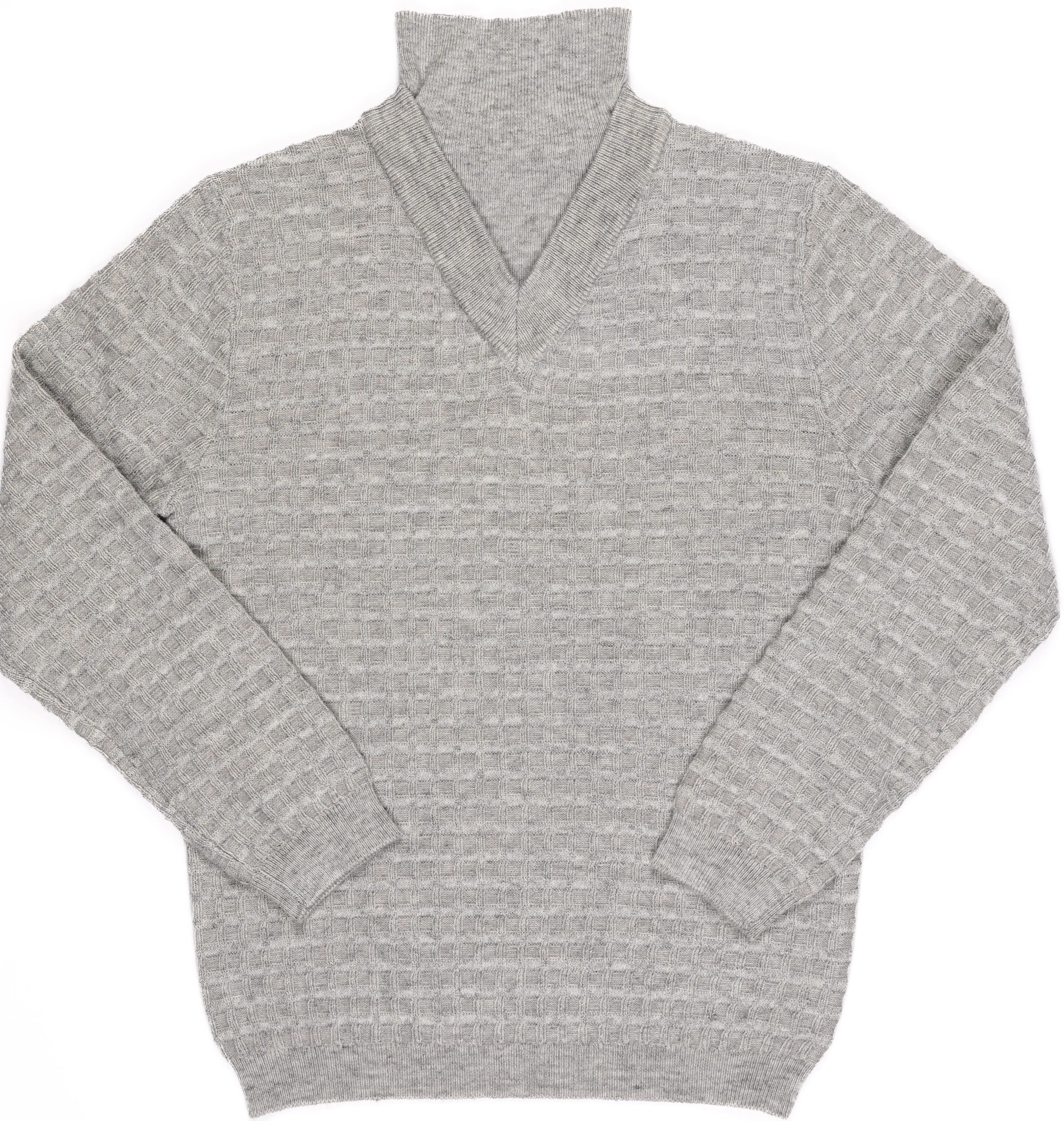 Waffle heather grey turtleneck sweater by Kipp