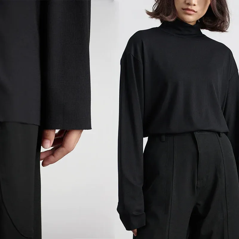 Waffle High Neck Turtleneck