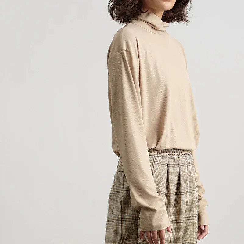 Waffle High Neck Turtleneck