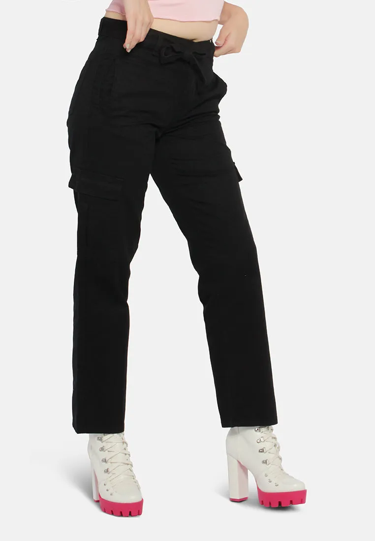 Waist Bow Tie Paper Bag Pants