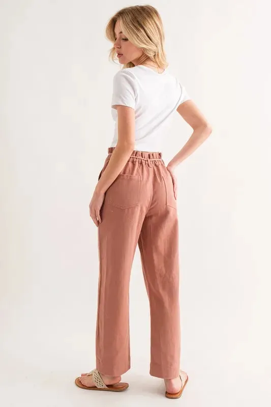 Waist Ribbon Casual Pants